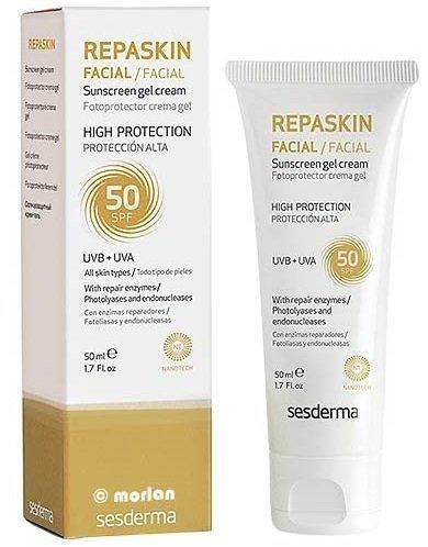 Сонцезахисний крем-гель для обличчя SPF50 Sesderma Repaskin Facial Sunscreen gel crem, 50 ml SS98421 фото