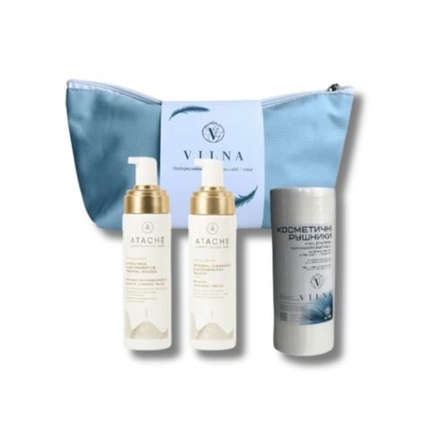 Набір очищення для зрілої шкіри з косметичними рушниками - Atache Excellence Cleansing Set 109682 фото