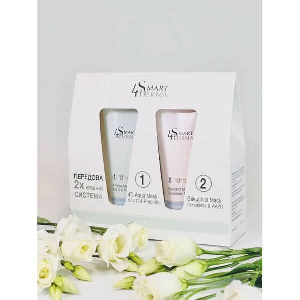 Передова 2-х етапна маска для інтенсивного зволоження - Smart4Derma 4D Aqua Mask + Bakuchiol Mas 108954 фото