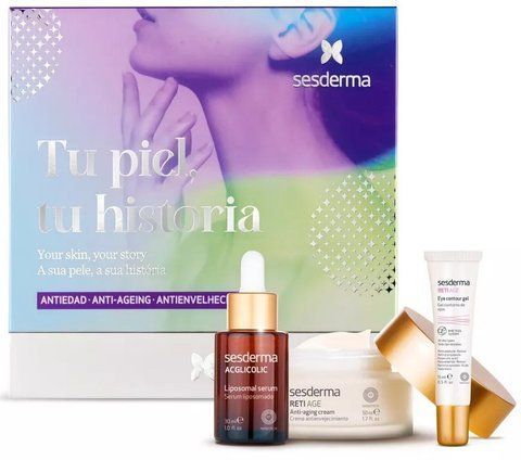 Набір Acglicolic сироватка + крем крем Reti-Age + гель-контур навколо очей Sesderma SS138272 фото