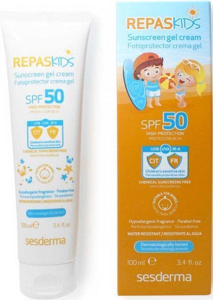Крем-гель дитячий сонцезахисний SPF50+ Sesderma Repaskids Cream Gel, 100 ml SS112709 фото