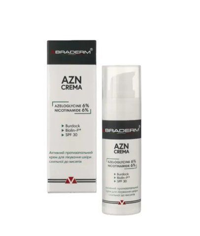 Сонцезахисний крем з протизапальним ефектом Braderm Azn Cream 30 ml 1485025 фото