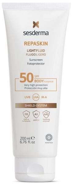 Сонцезахисний флюїд для тіла Sesderma Repaskin Light Fluid Body Sunscreen SPF50, 200 ml SS137609 фото