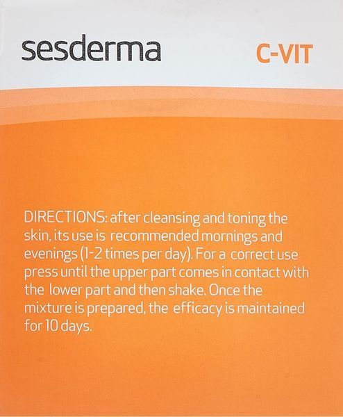 Двофазна сироватка, що реактивує з гіалуроновою кислотою Sesderma C-Vit Serum, 5x7 ml SS083301 фото