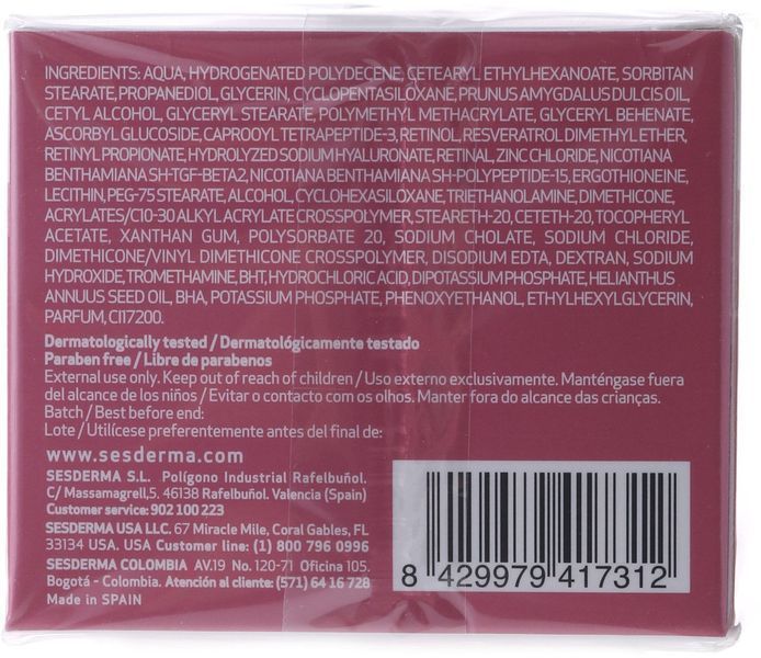 Антивозрастной крем для сухой кожи Sesderma Reti-Age Facial Antiaging Cream 3-Retinol System, 50 SS101259 фото