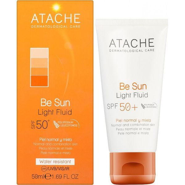 Омолоджувальний сонцезахисний крем для всіх типів шкіри SPF 50+ - Atache Be Sun Light Fluid SPF 100261 фото