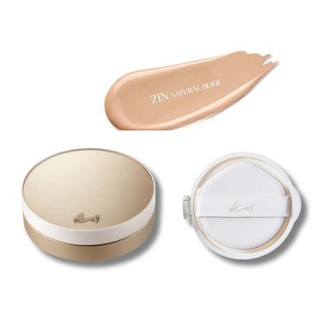 Протеїновий тональний кушон Solid Refined Skin Texture Cushion 21N Natural Beige 13г+13г Koy 66654365 фото