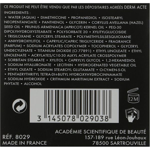 Вітамінізований зволожуючий крем - Academie Derm Acte Hyaluronic Acid Vitamins B5, E F 8803 фото