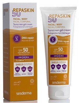Сонцезахисний крем-гель для тіла з SPF50 Sesderma Repaskin Body Sunscreen gel crem, 50 ml SS114455 фото