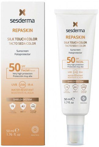 Сонцезахисний крем з тоном SPF50+ Sesderma Repaskin Silk Touch Color SS136236 фото