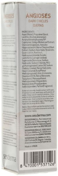 Гель для повік від темних кіл Sesderma Angioses Gel Eye Contour, 15 ml SS084103 фото